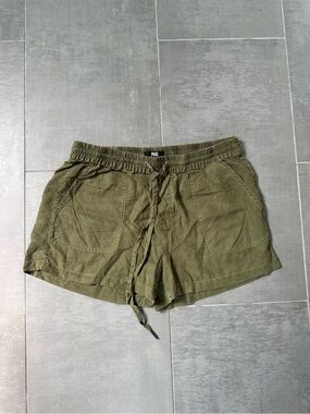 PAIGE Olive Drawstring Utility Shorts